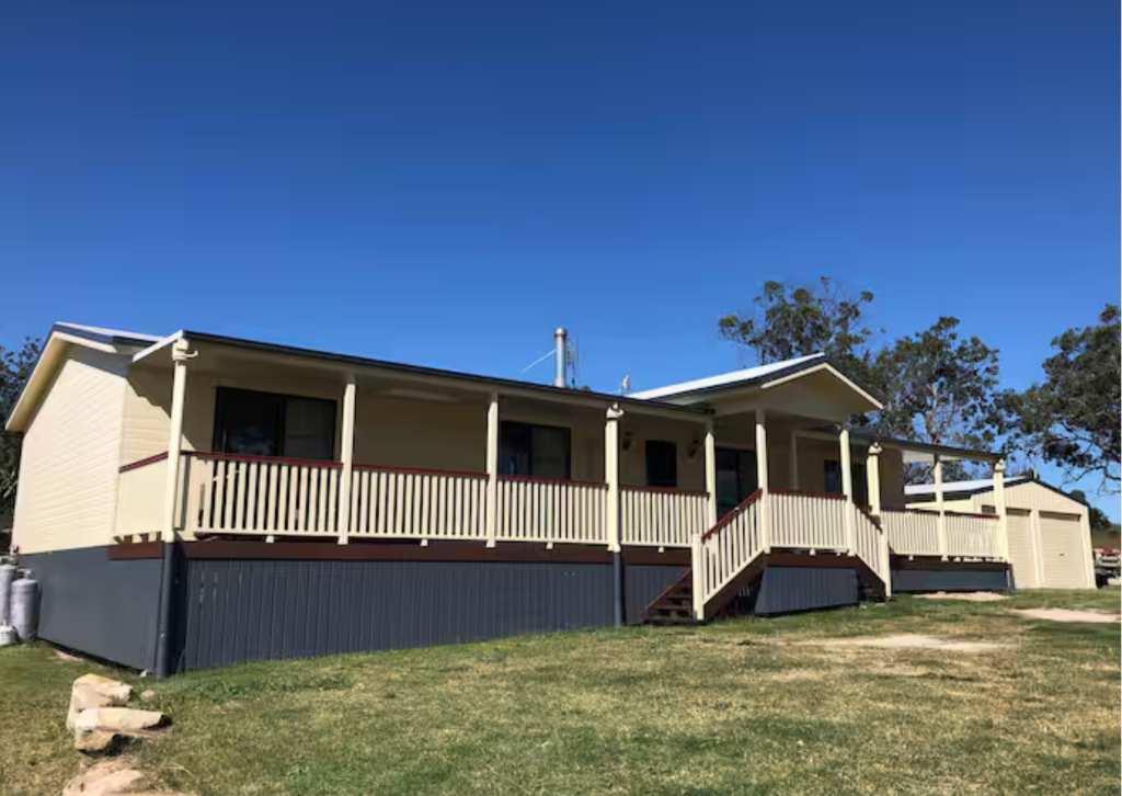 The modern exterior of The Homestead, a private group retreat in Dalcouth near Stanthorpe.